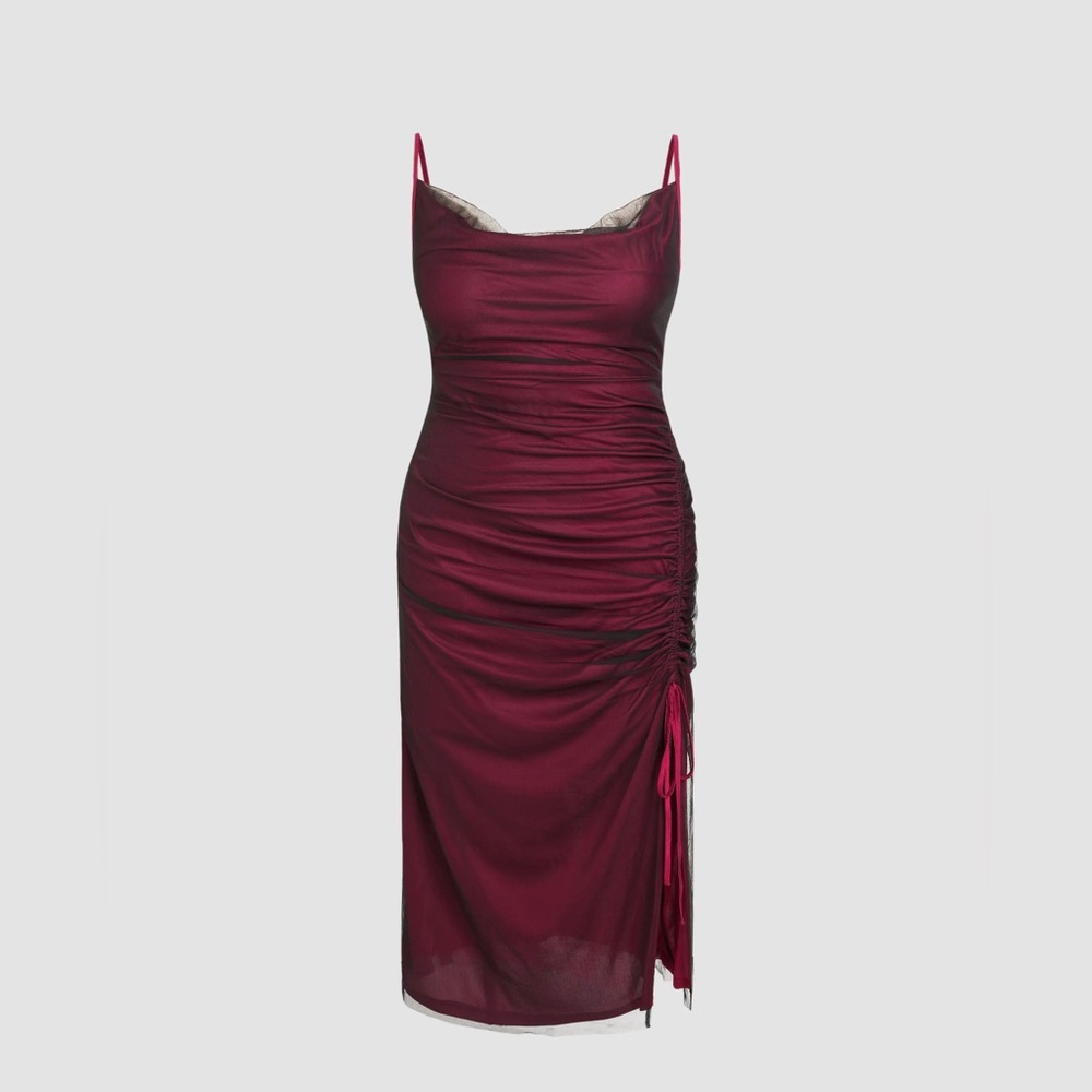 Cider Burgundy Midi Dress